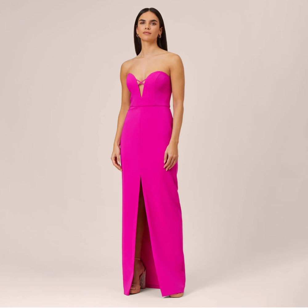 Pink strapless maxi dress